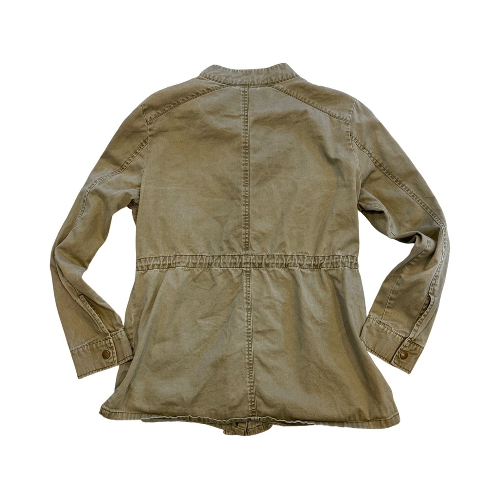 Per Se Womens Olive Green Utility Field Jacket Cinched Waist Size Large - Picture 6 of 7